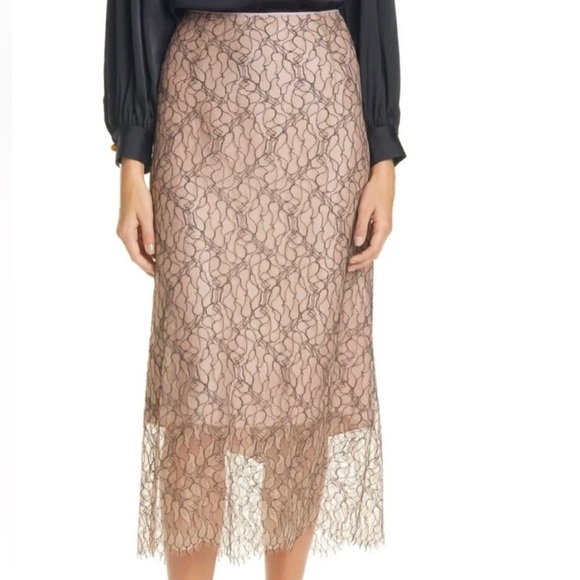 Vince Blush Lace Skirt Size 14 - Picture 1 of 10